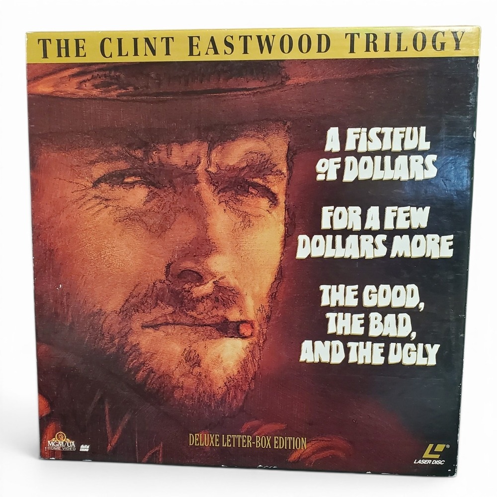 Clint Eastwood Trilogy LaserDisc Box Set MGM UA Deluxe Letter-Box Edition 4-Disc